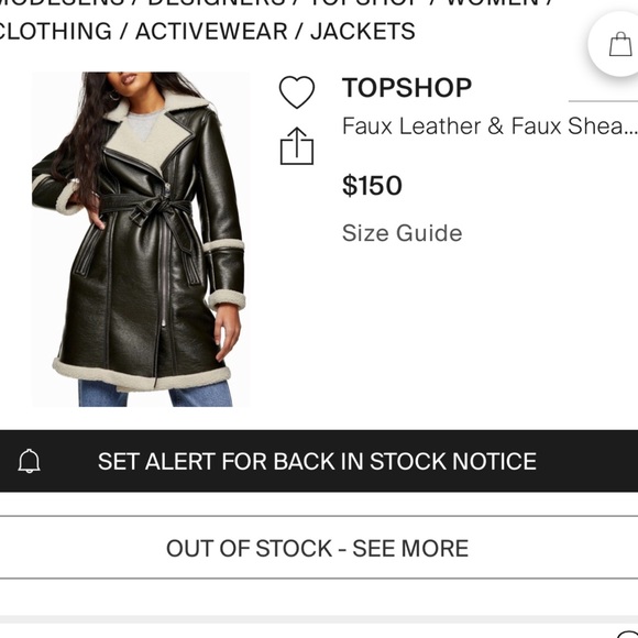 Topshop Faux Leather Coat - Picture 3 of 3